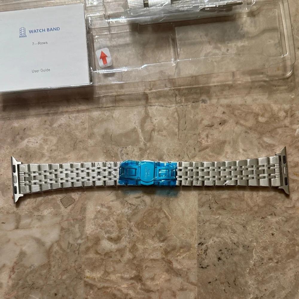 Slim Metal Band for Apple Watch. Stainless Steel Strap. Silver/Rose Gold